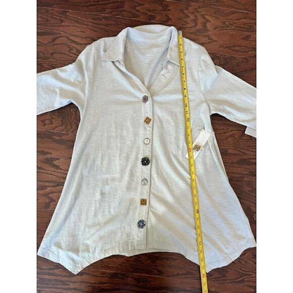 Soft Surroundings Women's Sz S Danielle Tunic Button Down Blouse Moonbeam NEW - Picture 7 of 9
